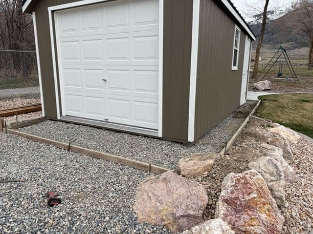 Project Shed Update with Fresh Gravel and Concrete Borders image