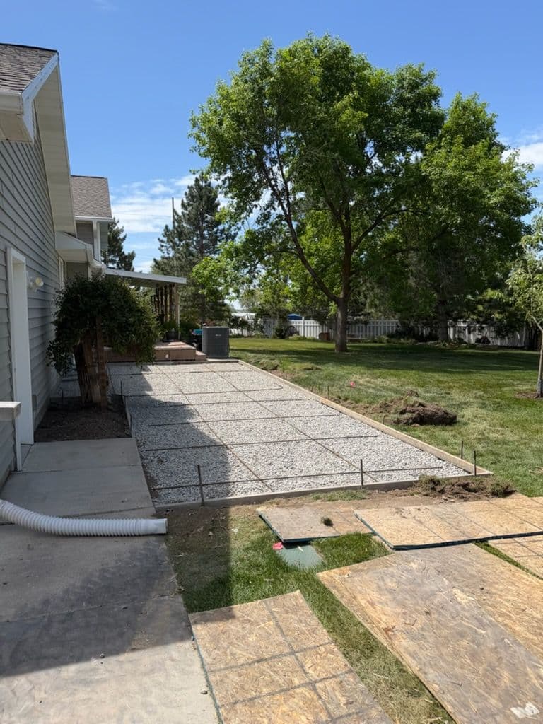 Gallery photos for Concrete Patio Pour That Turns a Side Yard Into Living Space: Image #1