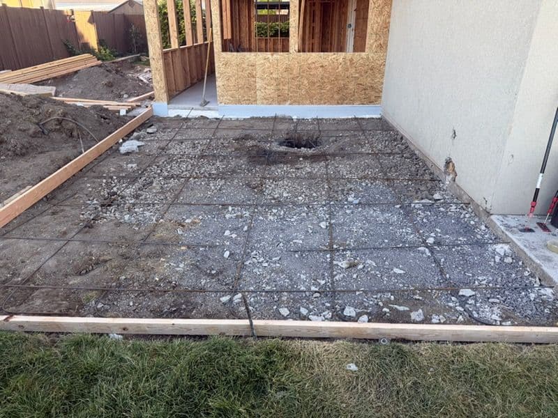 Concrete Patio Pour Done Right - Wire Mesh, Footings and All image